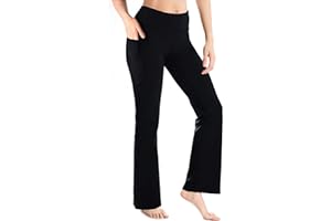 Yogipace,27"/29"/31"/33"/35"/37",Women's Bootcut Yoga Pants Lounge Workout Pants with Side Pockets