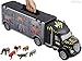 WolVol Hand Carry-On Wild Animals Transport Car Carrier Truck - Wildlife Transporter Toy On Wheels w/ 6 Mini Animal Models - Jungle Adventure Playset for Kids