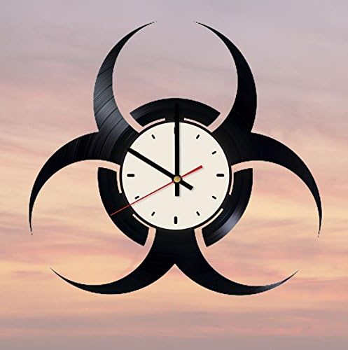 Resident Evil Logo vinyl record wall clock video game wall clock gamer gift idea for birthday, christmas, women, men, friends, girlfriend boyfriend and teens - living kids room nursery (White/Black)