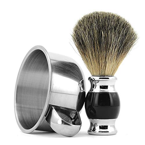Wet Shaving & Grooming Set Shaving Gift Kit for Men - Safety Razor with 10 Replacement Blades,Chrome Stand,Shaving Brush,Bowl,Soap,Stainless Steel Mirror,Tweezers,Rounded Tip Nose Hair Scissors