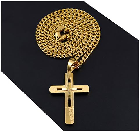 Crucifix Necklace, Filigree Cross Pendant, 18K Gold Over Solid, Resists Tarnishing, Guaranteed for Life