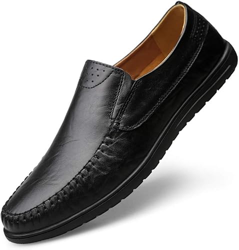 Amazon パルクール 手縫いスリップオンメンズローファーカジュアル運転モカシンビジネス男性の靴本革男性ボートシューズ パルクール ビジネスシューズ
