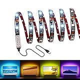 GEEKHOM TV Backlight, LED Bias Lighting, USB Powered TV Led Light Strip with Remote Control, 6.56 Ft Waterproof Led Backlight Strip for 40-60inch TV/PC/Laptop/Computer Game Room Accessories and Decor
