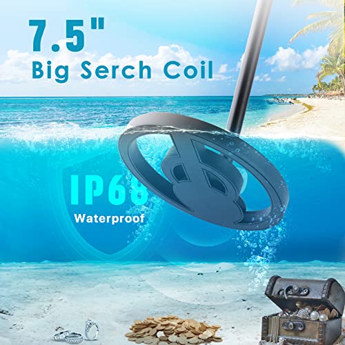 Kids Metal Detector - Metal Detector for Kids with Waterproof Coil, Backlight LCD Display, Adjustable Lightweight Metal Detector, Use for Detecting Coins, Gold and Outdoor Treasures Blue