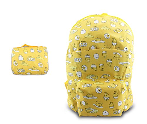 Finex GUDETAMA Yellow Travel Foldable Lightweight Backpack Portable Daypack - backpack can be folded into a zippered pouch