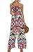 ECOWISH Womens Off Shoulder Floral Print Strapless Jumpsuit Wide Leg Rompers Pink M
