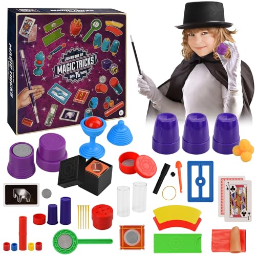 Magic Sets, Magic Tricks for Kids, 75+ Magic Props Kit, Magician Set with Magic Wand & Video Commentary, Christmas Magic Toy Gifts for Age 6+