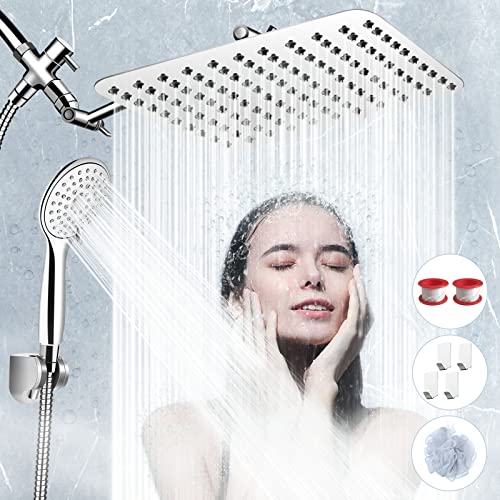 COSYLAND 10'' Rainfall Shower Head with Handheld Combo High Pressure 5