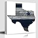 Wall26 - Dallas Blue and Silver - Cowboy Star - Wood Background - Rustic Country Western - Canvas Art Home Decor - 12x12 inches