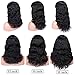 WIGNEE 100% Virgin Human Hair Natural Wave Wigs with Bangs Brazilian Human Hair Wave Wigs Natural Black Color (14 Inch)