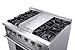 Thor Kitchen HRG3617U 36 in. Freestanding Professional Style Gas Range with 5.2 Cu. Ft. Oven, 4 Burners, Griddle, Convection Fan, Cast Iron Grates, & Blue Porcelain Oven Interior, In Stainless Steel