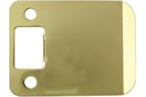 Round Corner Extended Lip Strike Plate, 2-1/4" x 2-1/2", (3" Overall Length), Polished Brass by Stone Harbor Hardware
