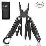 INTEY Multi Plier Stainless Steel 10 in 1 Multitool Knife Foldable Needlenose Pliers With Carry Case