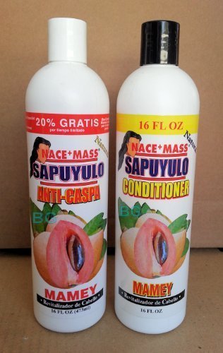 Nace+Mass Mamey Shampoo Conditioner Combo.. Sapuyulo Revitalizador De Cabello.. 16 oz Each ... iwgl by Nace+Mass