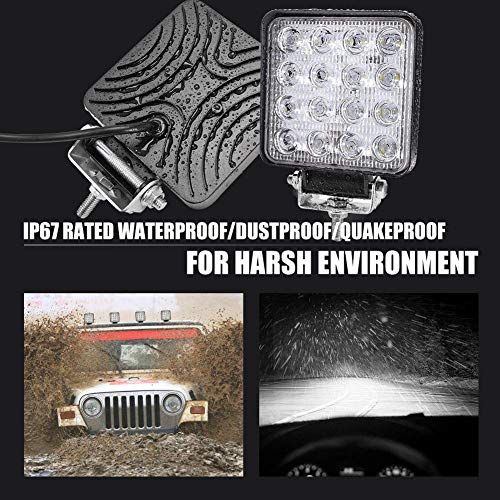 LED work light, LED off-road auxiliary headlight 12V 24V headlight IP67 waterproof reversing light for tractors car excavator SUV, UTV, ATV