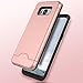 Galaxy S8 Case, Teelevo [Card Slot Holder] Dual Layer Heavy Duty Shock Absorbent Wallet Case with Credit Card Slot and Kickstand [Protective Card Case] for Samsung Galaxy S8 (2017) - Rose Gold