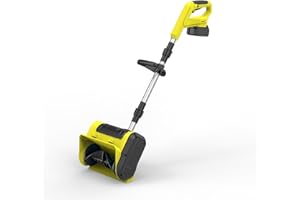 DEGGE Cordless Snow Shovel, 2 * 3-Ah Electric Snow Shovel with Directional Plate & Adjustable Handle, 21V 12" Snow Blower Bat