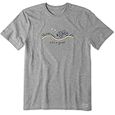 Life is Good. Mens Crusher Tee Off-Road Beach, Heather Gray