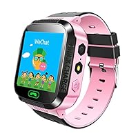 Jsbaby Kids Smart GPS Watch 1.44 inch Touch Smartwatch GPS Kid Tracker for Children Girls Boys Birthday Gift with Camera SIM Calls Anti-Lost SOS GPS Smartwatch Compatible Phone Android (Pink)