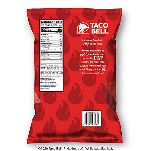 Taco Bell Tortilla Chips Fire Flavor Fiery GlutenFree Tortilla