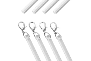 szkoo Curtain Pull Wand,24.4 Inches Acrylic Clear Curtain Rod with Hook Ideal for High Hanging Curtain Opening-Closing(Clear, 4pcs)