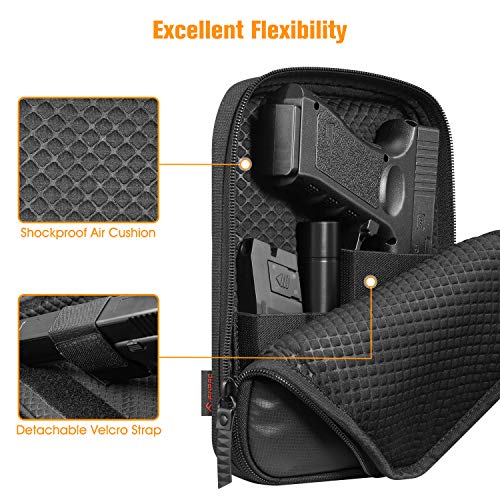 FINPAC Concealed Carry Gun Pouch, Soft Pistol Case Fanny Pack Waist