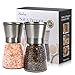 ShowTop No.1 Premium Stainless Steel Salt and Pepper Grinder Adjustable Pepper Mill Salt Shakers Set of 2 (180ml Short bottle)