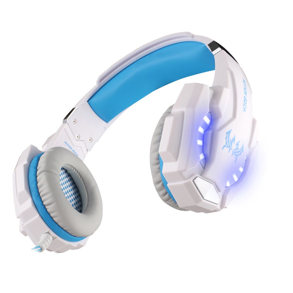 KOTION EACH G9000 USB 7.1 Surround Sound Version Game Gaming Headphone Computer Headset Earphone Headband with Microphone LED Light White