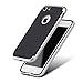iPhone 7 Case, Mothca TPU Soft Bumper + PC Hard Frame 2 in 1 Case Carbon Fiber Pattern Finish and Plating Edges Flexible Double Protection Shock Proof and Impact Resistance Anti-slip Shell Cover(Gray)