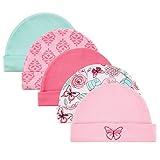 Luvable Friends 5-Pack Infant Caps, Flowers