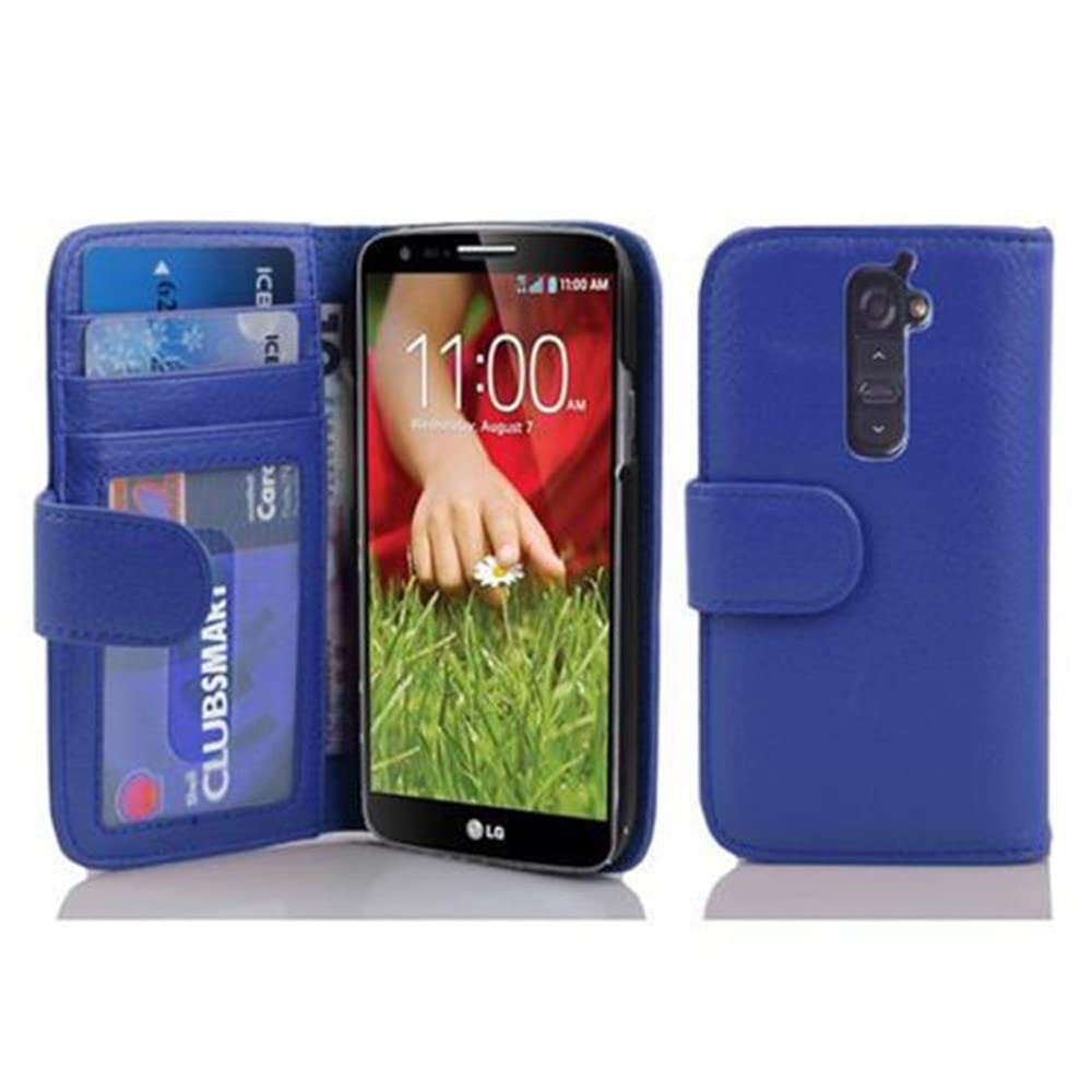 cadorabo Book Case works with LG G2 in NEPTUNE BLUE - with Magnetic Closure and 3 Card Slots - Wallet Etui Cover Pouch PU Leather Flip โ image 1