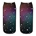 AnVei-Nao Womens Girls Star Sky Universe Short 3D Pattern Printed Socks 9 Pack