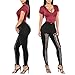 Women's Stylish Leggings Lace Up Front Hollow Out Black Twilled Skinny Pants,Black,Small