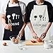 2 Pack Cooking Apron with Pockets, Waterproof Black and White Kitchen Apron, Adjustable BBQ Apron for Women Men…