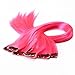 Neitsi® 10pcs 18inch Colored Highlight Synthetic Clip on in Hair Extensions #F24 Pink