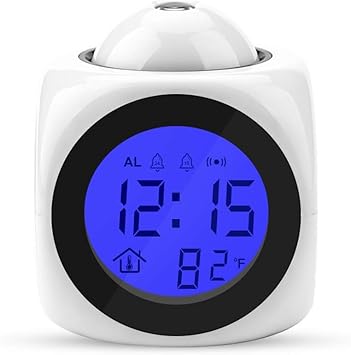 Zichen Reloj Despertador Digital con proyector, Mini Reloj con ...