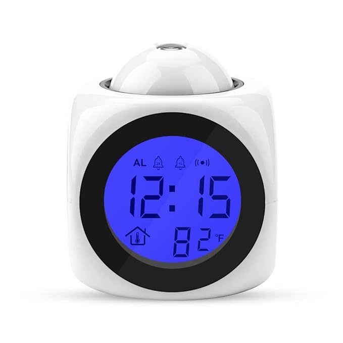 Zichen Reloj Despertador Digital con proyector, Mini Reloj con ...