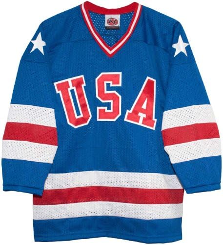 K1USA 1980 Olympic Miracle on Ice Away Blue Hockey Jersey