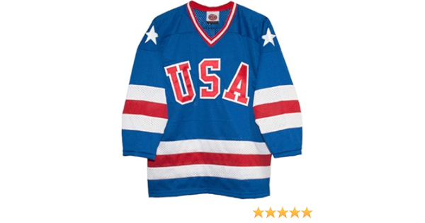 Amazon Com Usa 1980 Olympic Miracle On Ice Away Blue Hockey Jersey Xxxl Sports Outdoors