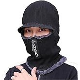 Unisex Winter Warm Elastic Soft Ear Protection Knitted Scarf face Protection hat Fleece Lined Hat one-Piece hat