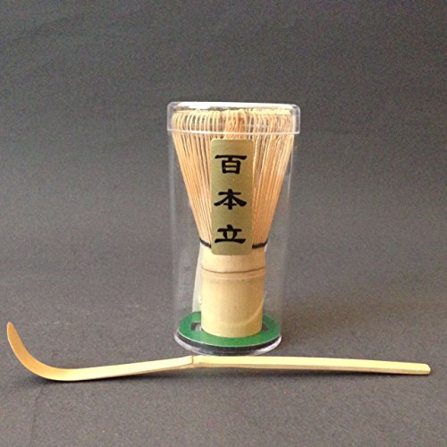Tea Ceremony Utensil 100 Count Whisk w/ Chashaku Bamboo Scoop Matcha Tool