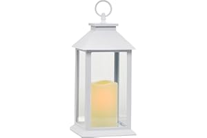 Yonxuleo Hanging Glass Panes Lantern Portable Led Candle Light Operated by 3AAA Battery Use for Garden Yard,Kitchen,Indoor & 
