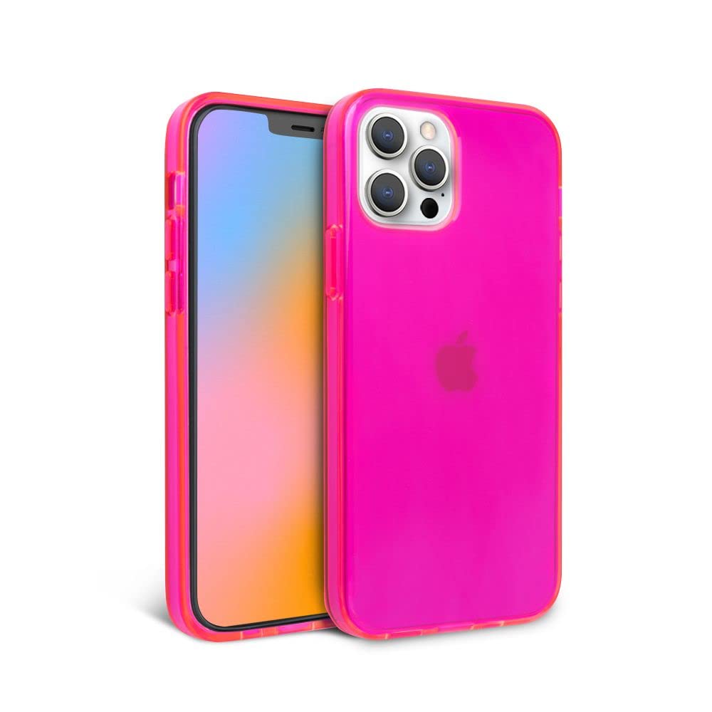 FELONY CASE - iPhone 11 Pro Neon Pink Clear Protective Case, TPU and Polycarbonate Shock-Absorbing Bright Cover - Crack Proof with a Gloss Finish - Wireless Charging Compatible