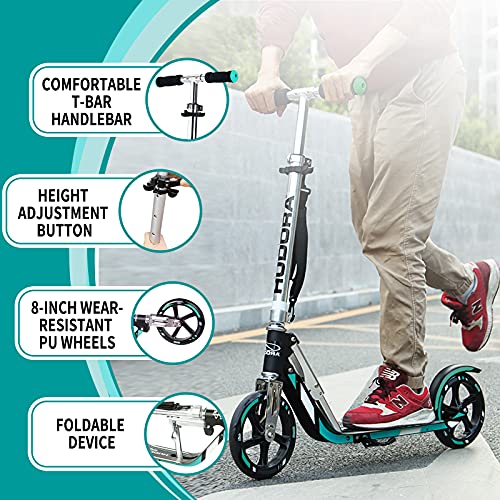 Scooter for Adults HUDORA Foldable Adult Kick Scooters with Big Wheel