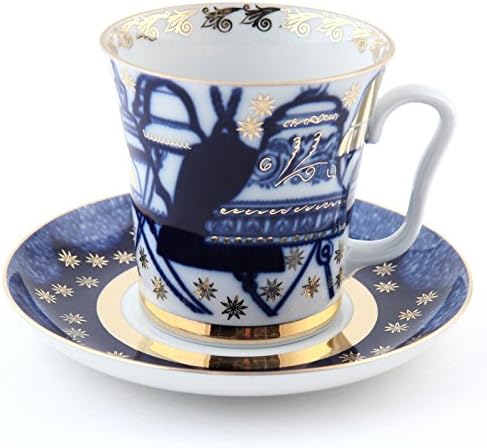 Bells Mug w/ Saucer. 12.1 Fl Oz. 22k Gold