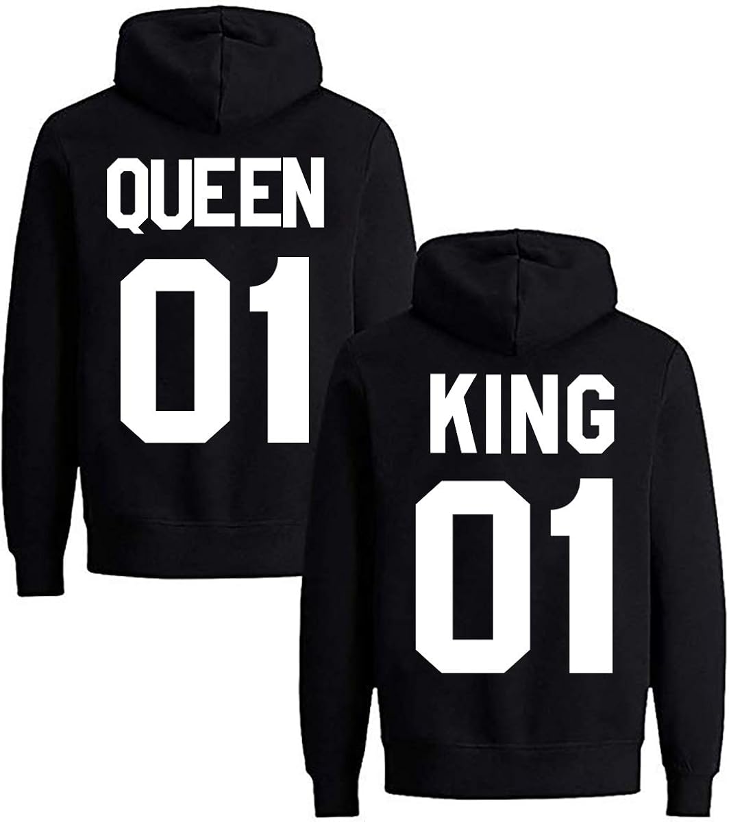 Yooh Design King /& Queen Matching Couple Hoodie His /& Hers Hoodies-1 Pcs