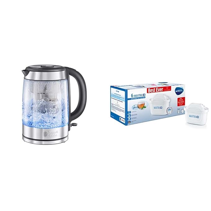 Russell Hobbs 2076010 BRITA Filter Purity Glass Kettle, 3000 W, 1.5