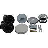 PROFLO PFWO321 1-1/2" Brass Toe Tap Tub Drain Kit - with Overflow - Chrome