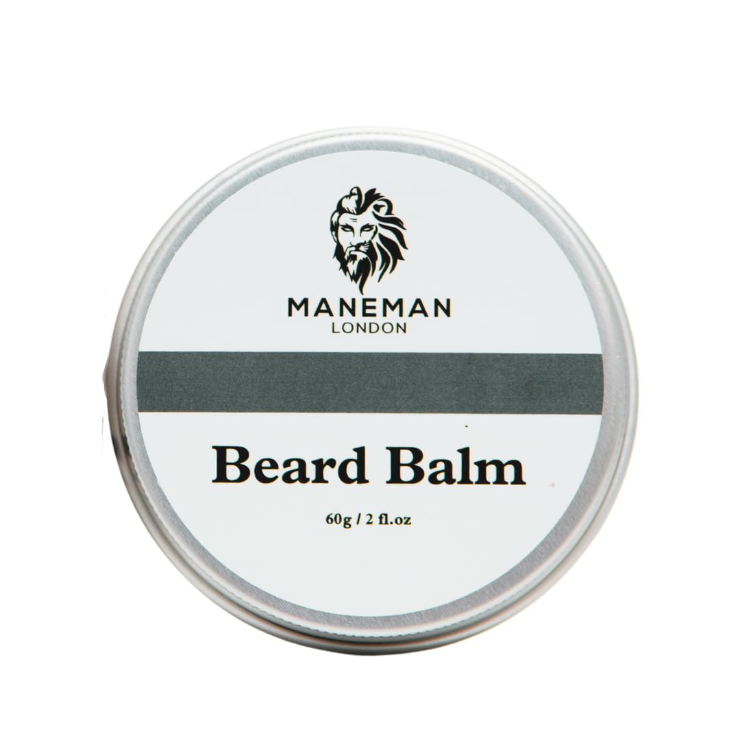 Maneman London Vanilla Beard Balm For Men - Natural Beard Thickener & Beard Softener For Men - Beard Conditioner for Men Enriched with Shea Butter & Argan Oil - 60g (Vanilla)