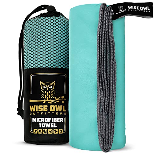 Wise Owl Outfitters Camping Towel - Camping Accessories, Quick Dry Microfiber Towel for Travel, Hiking, Yoga, Workout, and Backpacking